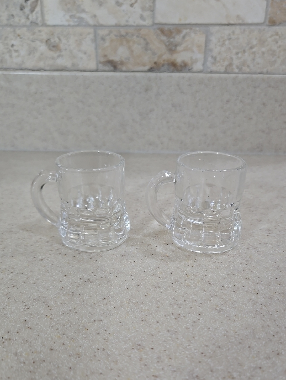 Pair Of Vintage Federal Glass Shot Glass Mugs